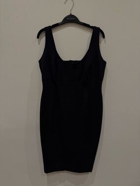 Marina Rinaldi Black Scoop Neck Mini Dress